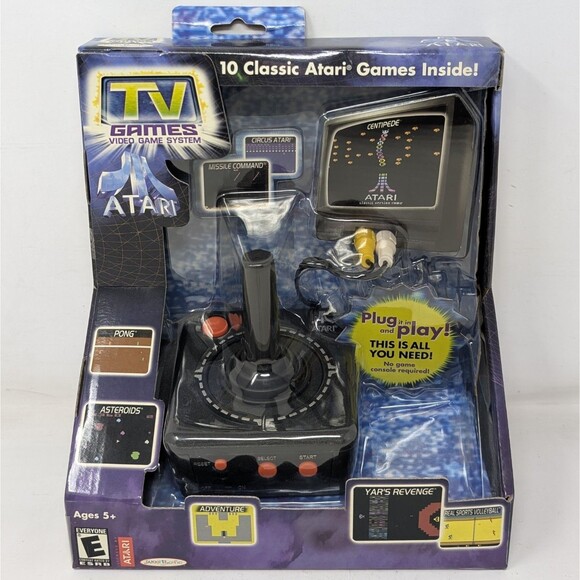 2004 Jakks Pacific Atari Plug And Play Flashback To The 80’s 10 Games New Sealed
